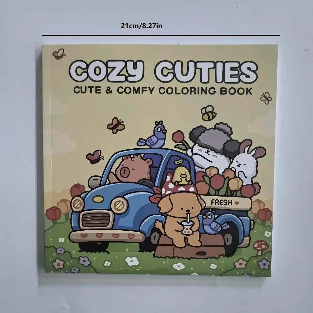Gemütliches Cuties-Malbuch für Erwachsene, kräftige und einfache niedliche Muster, Geschenk zum Stressabbau, Geburtstagsparty-Geschenke, lustiges DIY-Zeichenbuch Image