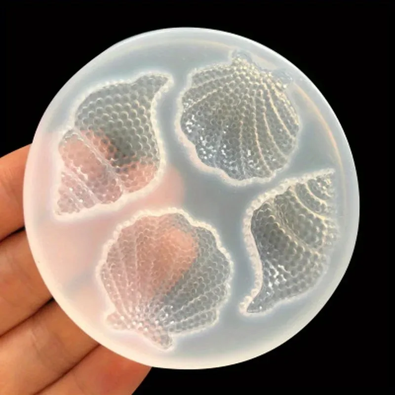 Facettenreiche Shell Conch Spiegel Epoxy Silikon Schleif Simulation Shell Handwerk Dekoration Form Schokolade Kuchen Backen Werkzeug 1PC Image