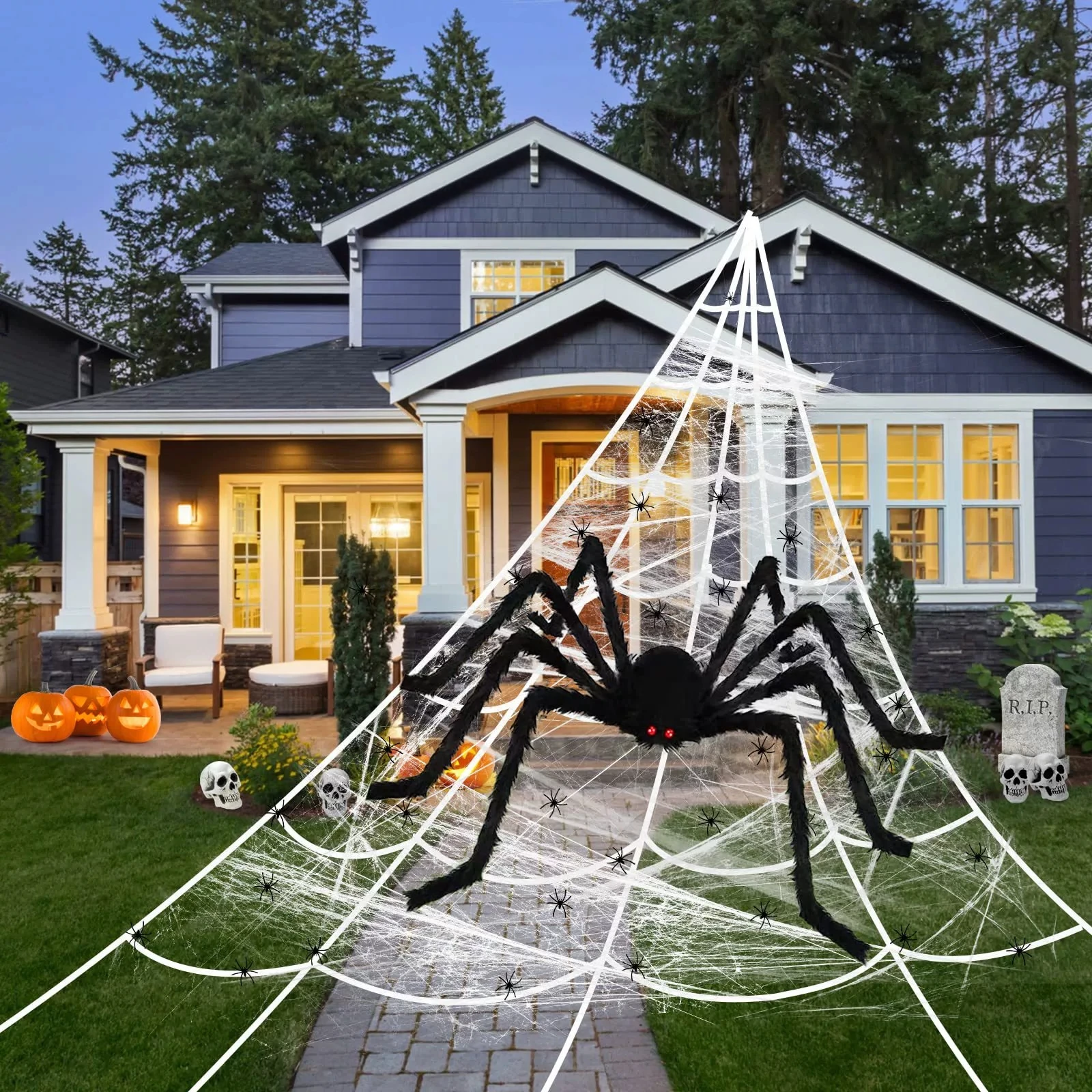 Halloween Große Plüschspinne Halloween Dekoration Party Requisiten Outdoor Große Spinne Dekoration Kammer Trick Ein Streich Große Spinne Image