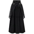 Gonna lunga lunga lunga gotica Victoria in pizzo nero da donna per la festa Gonna lunga gotica Steampunk Medievale Showgirl Gonna da festa Pirata Cosplay