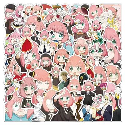10/30/50 Stück süße Anime SPY×FAMILY Anya Forger Aufkleber Cartoon Aufkleber Laptop Telefon Auto Dekoration Aufkleber Aufkleber für Kinderspielzeug Image