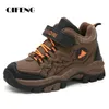 Winter Warme Pelz Kinder Schuhe Jungen Nicht-slip Schnee Stiefeletten Leder Herbst Casual Sneakers Wasserdichte Haken Schleife Kinder schuhe