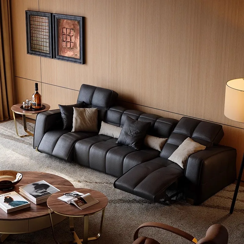 Leichtes Luxus-Sofa für Erwachsene, italienisches multifunktionales Wohnzimmer, ungewöhnliche Ästhetik, gerades, entspannendes Sillon-Cama-Möbel Image