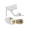 Stuart Weitzman Damen Sandale, Gr. 38, weiß, Leder