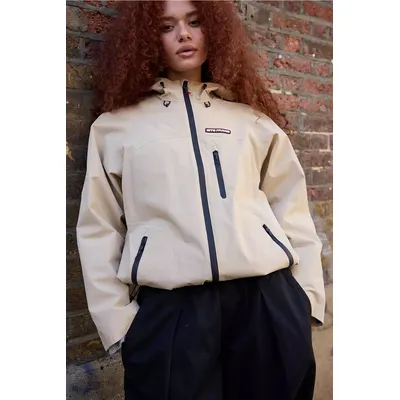 iets frans. Tayo Waterproof Shell Jacket - Beige XS at Urban Outfitters