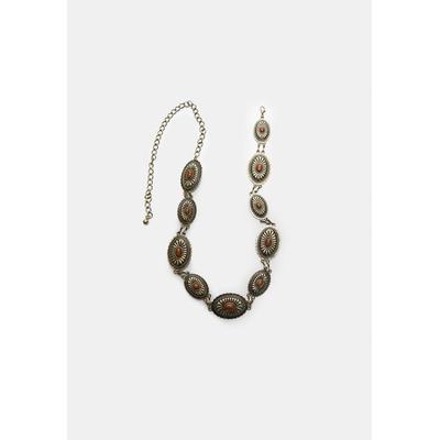 Stradivarius Contrast metal belt Gold M