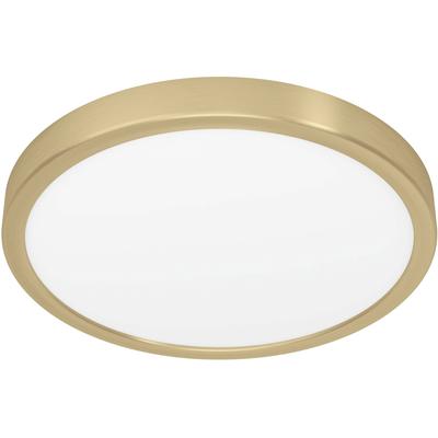 EGLO Deckenleuchte "FUEVA 5 Deckenlampe, messing, geringe Aufbauhöhe, 20 Watt, Rund", grau (messingfarben), Ø 28,50cm H: 2,80cm, Lampen, Aufbauleuchte, Badezimmer, Bad-Deckenlampe, modern, 28,5x2,8cm Image