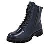 Schnürstiefelette REMONTE, Damen, Gr. 36, blau (nachtblau), Lacklederimitat, glänzend, modisch, Schuhe, Schnürboots, Stiefelette, Profilsohle, mit Glitzer-Schnürsenkel