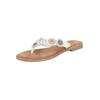 Zehentrenner LAZAMANI "Lazamani Sandalen Leder/Textil", Damen, Gr. 43, weiß, Leder, Textil, casual, Schuhe