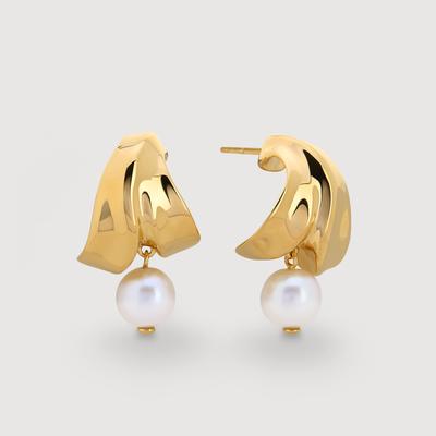 Gold Nomade Pearl Small Earrings Pearl