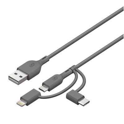GP Batteries Adapterkabel USB 2.0 A / Lightning, USB C, Micro USB grau 1.0 m grau