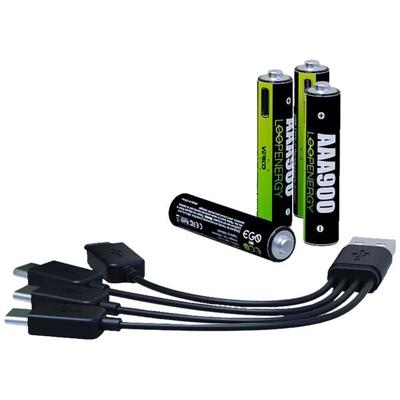 OTTO Office USB-Akkus mit Ladekabel »LoopEnergy AAA900« Micro AAA 600 mAh Image