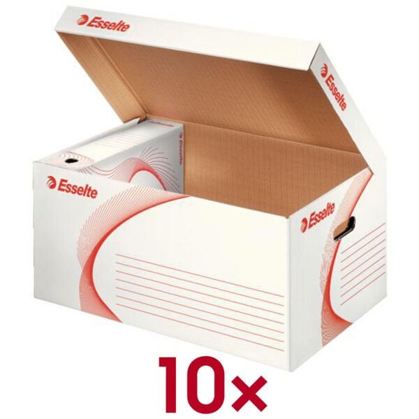 Esselte Archivcontainer 56,0/38,0/26,5 cm 10 Stück weiß, 56x26.5x38 cm Image