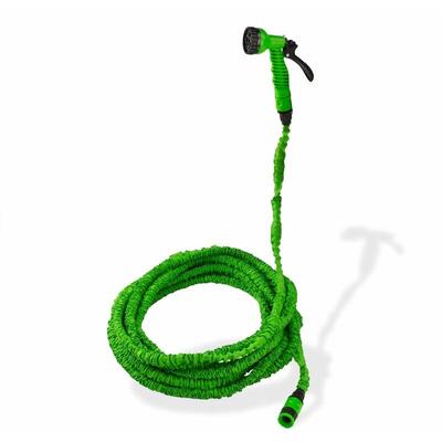 Gartenschlauch Wasserschlauch flexibel 10 - 30 m dehnbar knickfrei Grün + Brause Image