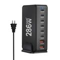 Tlily - Caricabatterie da tavolo GaN da 286 w con 8 porte usb per spina da 15 us
