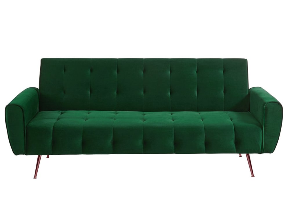 Divano letto poliestere 3 posti verde pino 209x83cm