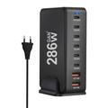 Tlily - Caricabatterie da tavolo GaN da 286 w con 8 porte usb per spina da 15 us