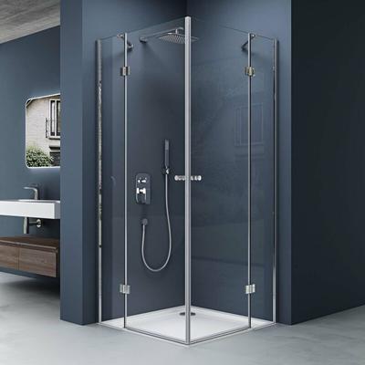 Doporro - Eck-Duschkabine Eckdusche Rav01K 80x100x190cm Glasdusche ESG-Sicherheitsglas Klarglas Image