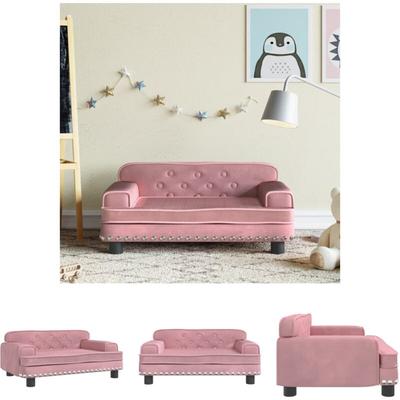 The Living Store Kindersofa Rosa 70x45x30 cm Samt - Baby- & Kleinkindmöbel - Rosa Image