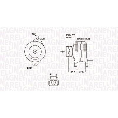 Magneti Marelli Generator [Hersteller-Nr. 063731798010] für Hyundai, Kia Image