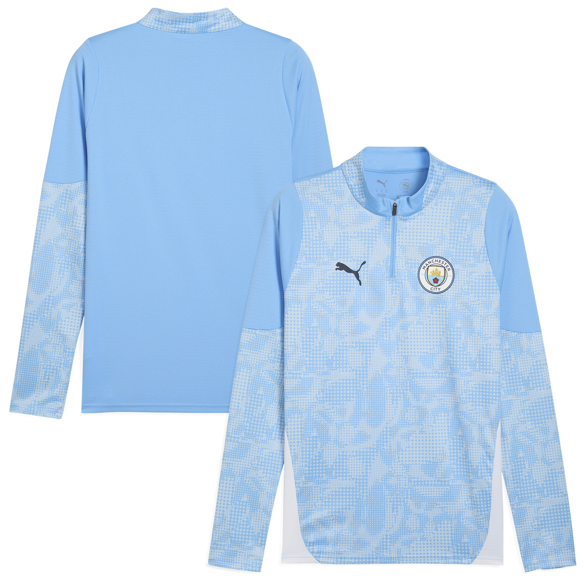"Manchester City Puma Trainingsoberteil mit 1/4-Reißverschluss – Blau" Image