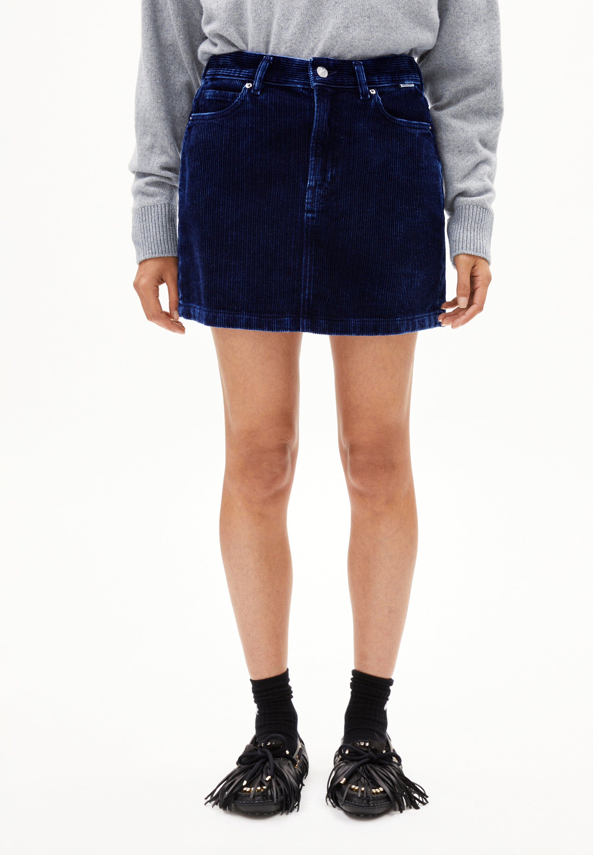 AACUMERI INDIGO CORD | Cordrock aus Bio-Baumwolle - blau (M) Image