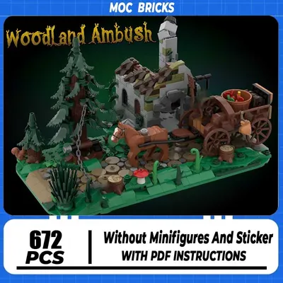 Moc Bausteine Woodland Ambush – Wolfpack Modellbau Technologie Modularer Block DIY Weihnachtsspielzeug Weihnachtsgeschenke Image