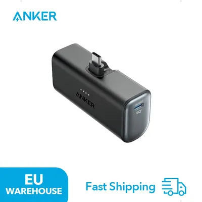 ANKER iPhone 16 Tragbares Ladegerät, Nano-Powerbank mit integriertem USB-C-Anschluss, 5.000 mAh tragbares Ladegerät 22,5 W Image