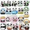 9-21 teile/satz Schöne Panda Schuh Charms Tier Schuh Zubehör Fit Clogs sandale Garten Schuh Dekorationen Schnalle für kinder geschenke