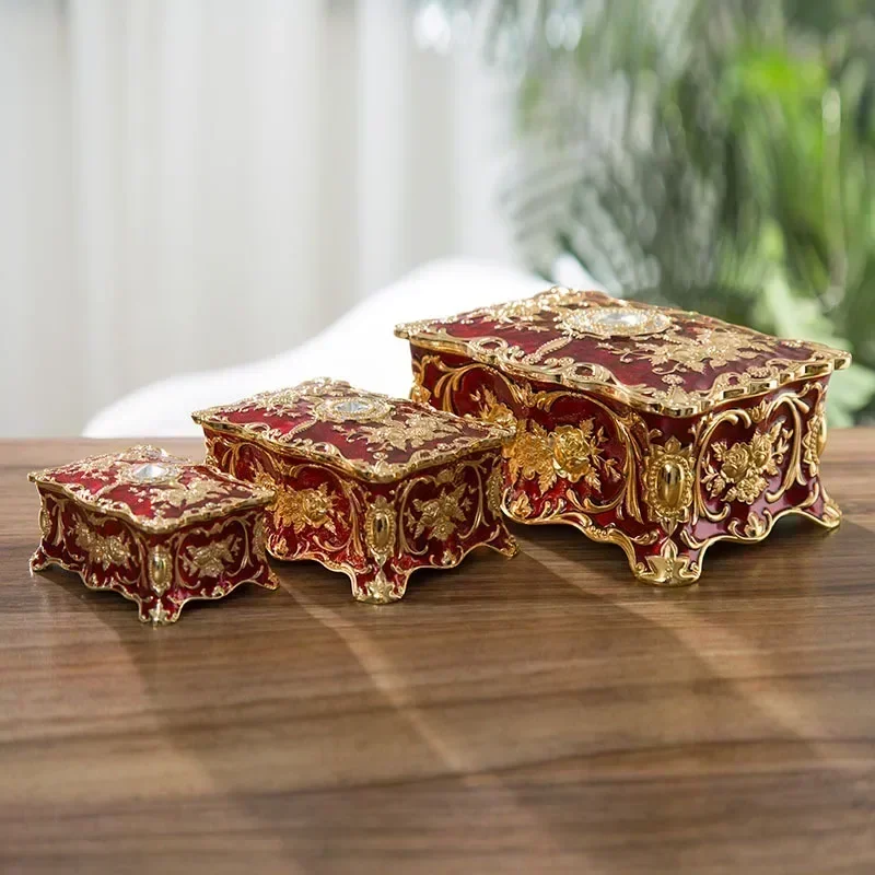 Luxuriöse Schmuckschatulle, exquisit, mit Diamanten besetzt, Geben Sie Freunden, Geburtstagsgeschenk, geeignet für Ring, Ohrringe, Halsketten, Heimdekoration Image