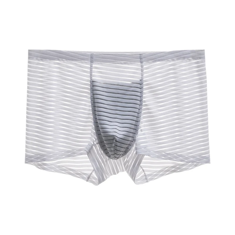Antibakterielle Herrenunterwäsche aus Mesh. Nahtlose Herren-Boxershorts aus Eisseide. Dünne, nahtlose, atmungsaktive Sommer-Boxershorts Image