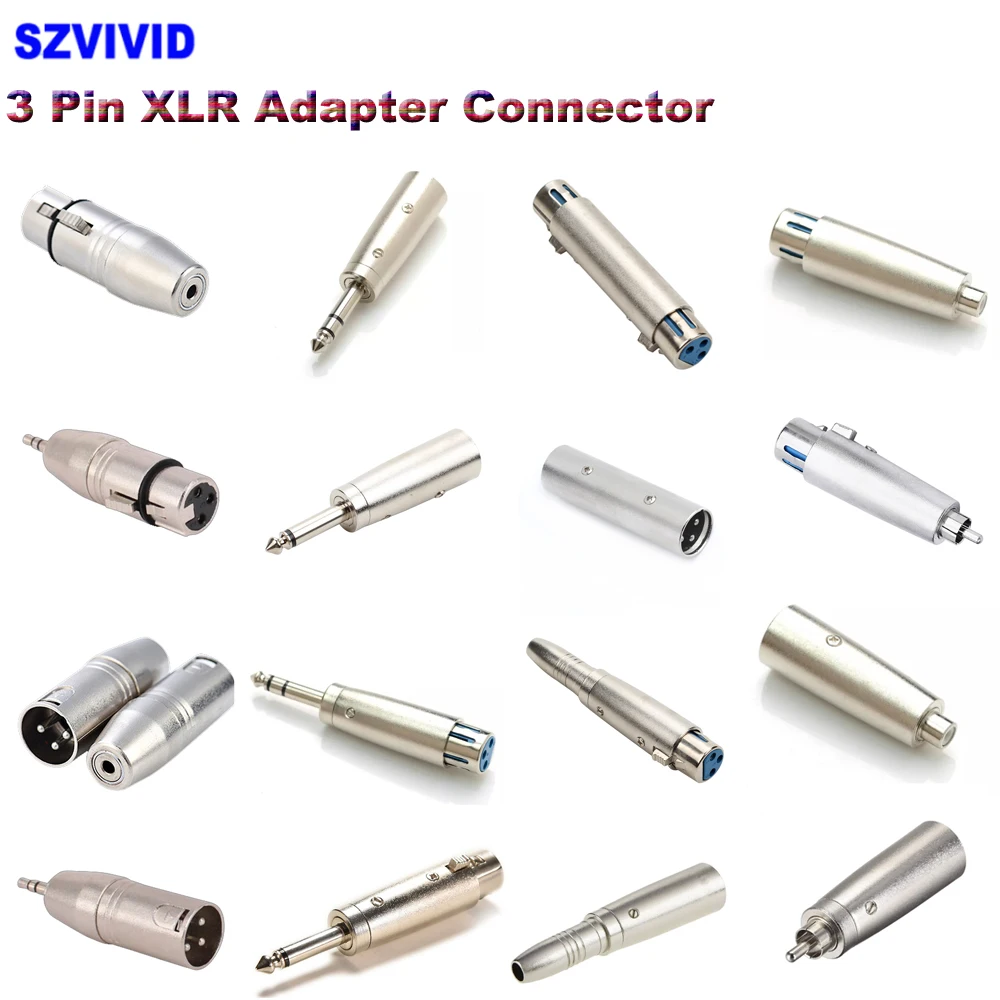 3-poliger XLR-Audio-Klinkenstecker auf 6,35 mm TS/TRS 1/4 Stecker, RCA-Stecker, Buchse auf XLR auf 3,5 mm Stecker, Audio-Konverter Image