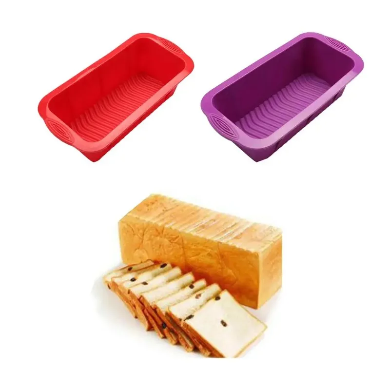 Silikon Kuchen Form Rechteck Pan Backformen Formen Brot Toast Candy Form Form Backformen Backformen Gebäck Werkzeuge Laib Pfannen Image