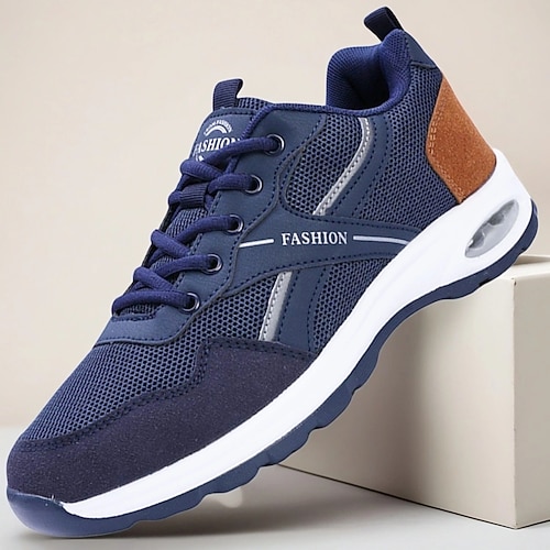 weiße und graue Fashion-Sneaker für Herren – bequeme Freizeitschuhe mit auffälligem Branding, ideal für Outdoor, Reisen und Freizeit Image