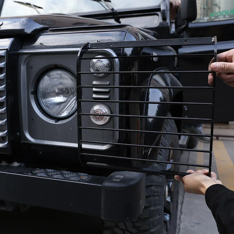 Für Land Rover Defender 110 2004-2019 Auto Scheinwerfer Lampenschirm Scheinwerfer Objektiv Abdeckung Schutz Net Grill Schutz Trim Image