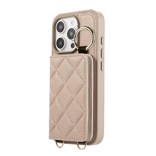Handy Hülle Handyhüllen Für iPhone 16 15 14 Pro Max Plus 16e 13 Pro Max Brieftaschenhülle Reisverschluss mit Trageriemen Ständer Retro TPU PU-Leder Image