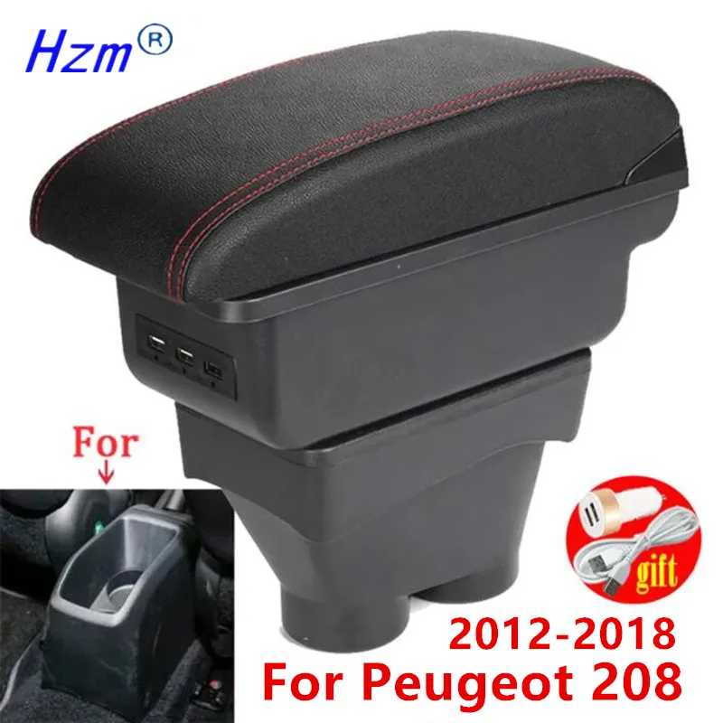 Für Peugeot 208 Armlehnenbox Für Peugeot 208 2012 2013 2014 2015 2016 2017 2018 Auto Armlehne Aufbewahrungsbox Nachrüstung Autozubehör Image