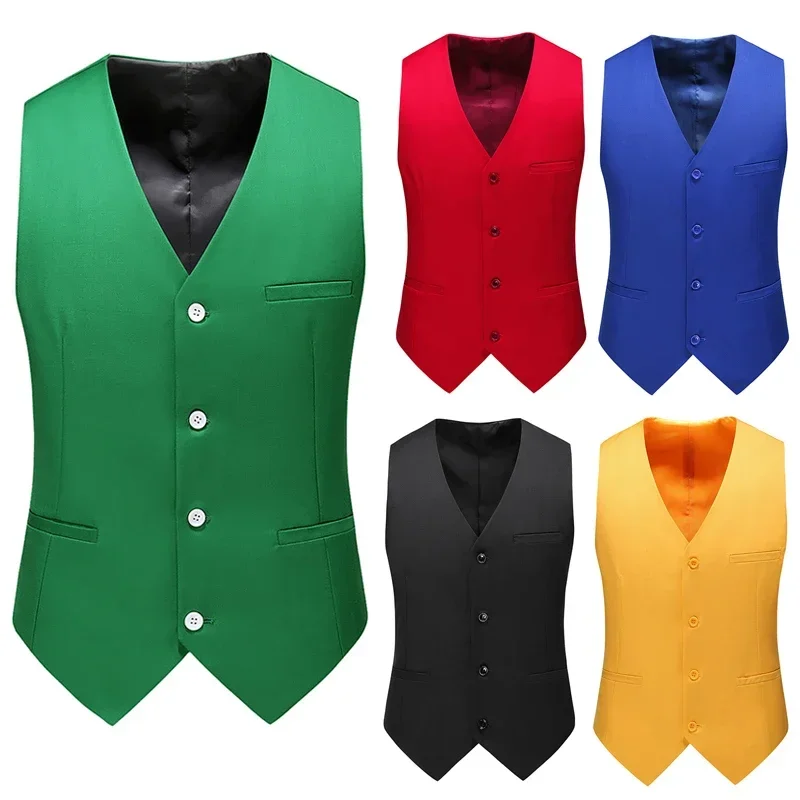 17 colori Boutique Moda Casual Tinta unita Abito Gilet Uomo Slim Fit Senza maniche Formale Business Office Gilet Plus Size 6XL-M