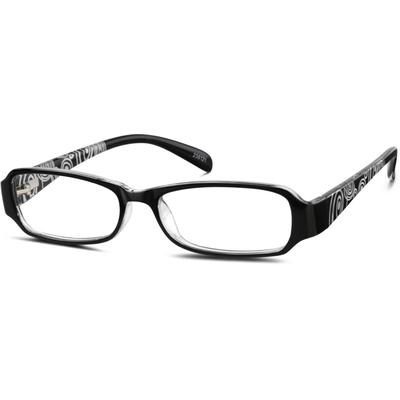 Zenni Women's Rectangle Prescription Glasses Black Plastic Full Rim Frame