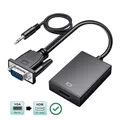 Adattatore da ingresso audio VGA e display HD da 3,5 mm con cavo di alimentazione USB Convertitore video 1080P per monitor PC desktop Proiettore HDTV