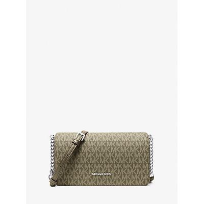 Michael Kors Jet Set Signature Logo Crossbody Bag Green One Size