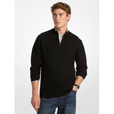Michael Kors Wool Blend Quarter-Zip Sweater Black L