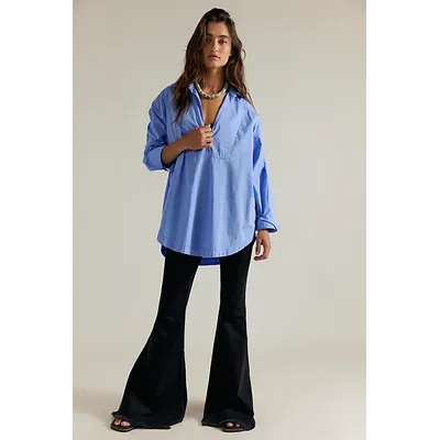 We The Free August Pullover Shirt at Free People in Blue Vista, Size: XS