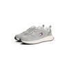 Sneaker TOMMY JEANS "TJM RUNNER MIX MATERIAL", Herren, Gr. 45, grau (steingrau), Lederimitat, Textil, sportlich, Schuhe, Freizeitschuh, Halbschuh, Schnürer mit abgepolstertem Schaftrand