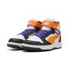 Sneaker PUMA "REBOUND V6 MID AC+ PS", Kinder, Gr. 32, puma weiß, orange glo, puma schwarz, Synthetik, mehrfarbig, sportlich, Schuhe
