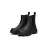 Chelseaboots TOMMY HILFIGER "RUBBER FLAG CLEATED RAINBOOT", Damen, Gr. 37, schwarz, Gummi, Elastischer Einsatz, unifarben, Basic, Schuhe, Blockabsatz, Schlupfboots, Gummistiefel, beidseitiger Stretcheinsatz