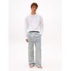 Pyjama "LS WOVEN Pyjama SET PRINT", Herren, Gr. S (48), weiß, mini tartan, Web, Obermaterial: 100% Baumwolle, TOMMY HILFIGER UNDERWEAR, casual, Rundhals, Langarm, Homewear-Sets, mit Rundhals, Hose kariert, mit elastischem Bund