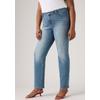 5-Pocket-Jeans LEVI'S PLUS "314 PL SHAPING", Damen, Gr. 20 (52), Länge 30, eternal indigo mid, Denim/Jeans, Obermaterial: 80% Baumwolle, 19% Polyester, 1% Elasthan, casual, straight fit lang, Jeans, mit Stretchanteil