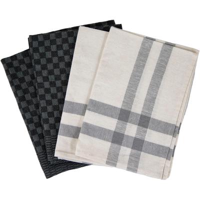 Geschirrtuch HENSSLERS "Küchenhandtücher, 50x70 cm", grau, B:50cm L:70cm, Baumwolle, Leinen, Geschirrtücher, extrem saugstark und strapazierfähig, 80% Baumwolle / 20% Leinen Image