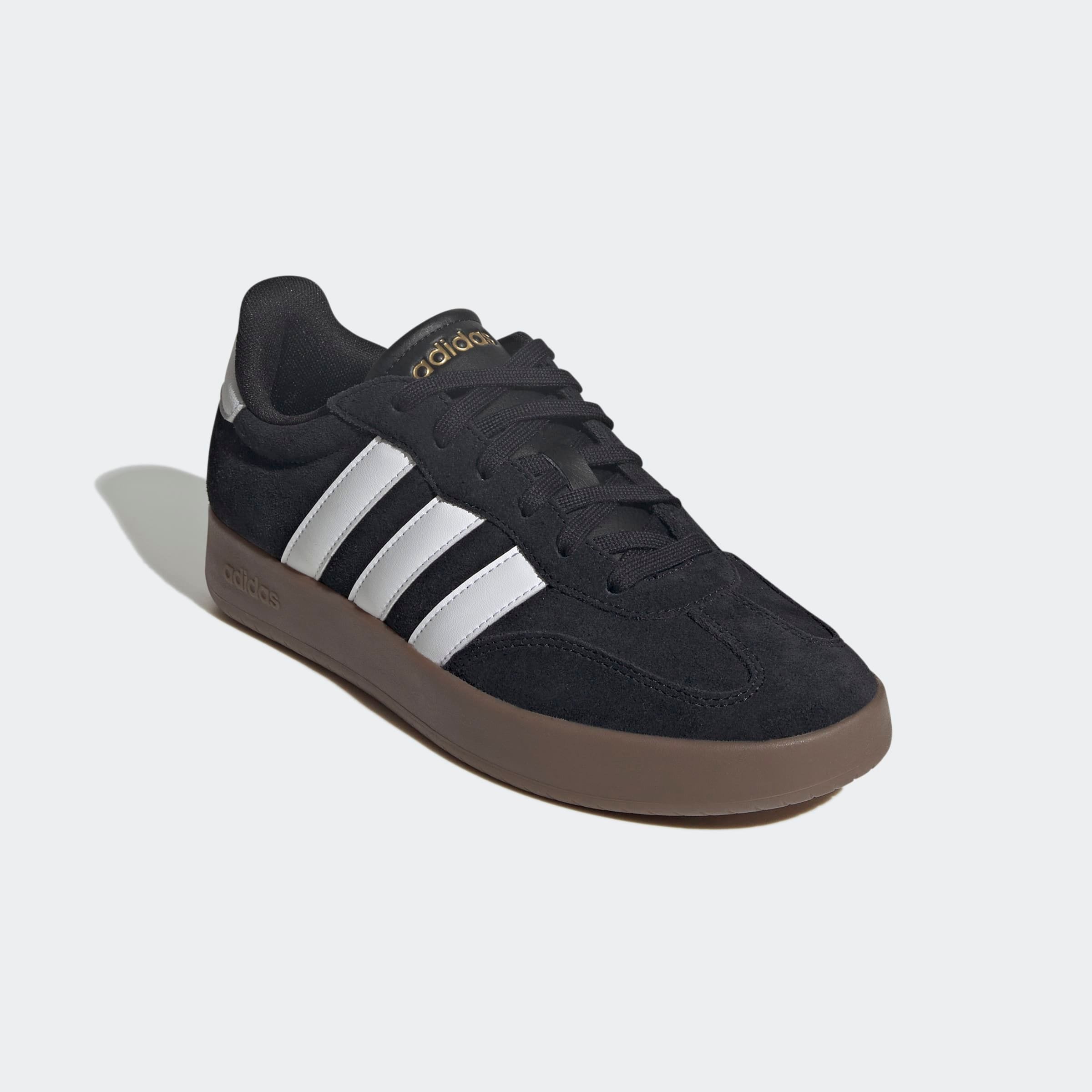 Sneaker ADIDAS SPORTSWEAR "BARREDA", Herren, Gr. 41, schwarz-weiß (core schwarz, cloud weiß, gum5), Leder, Synthetik, Schuhe Sneaker, inspiriert vom Design des adidas Handball Spezial